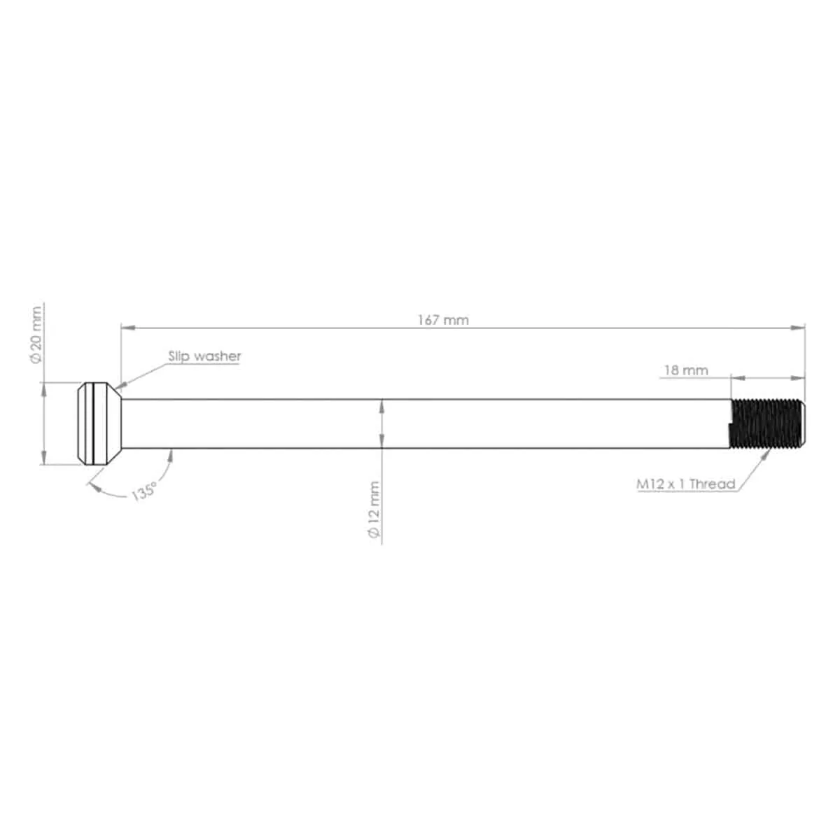 Axe de Roue Arrière BURGTEC 171mm pour Cadres Transition Or - Image 2