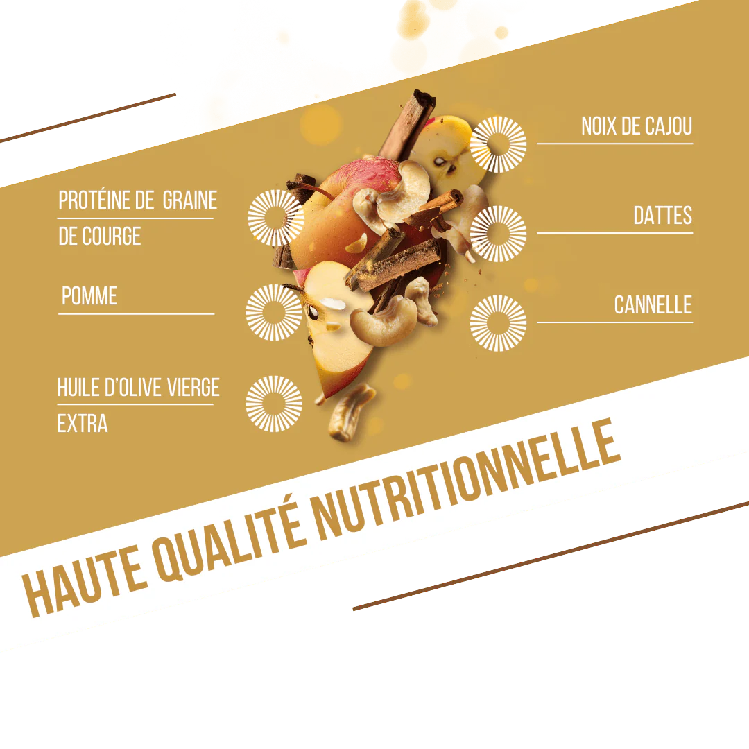 Barre Protéinée BAOUW BIO EXTRA Pomme/Cannelle (50g) - Image 3