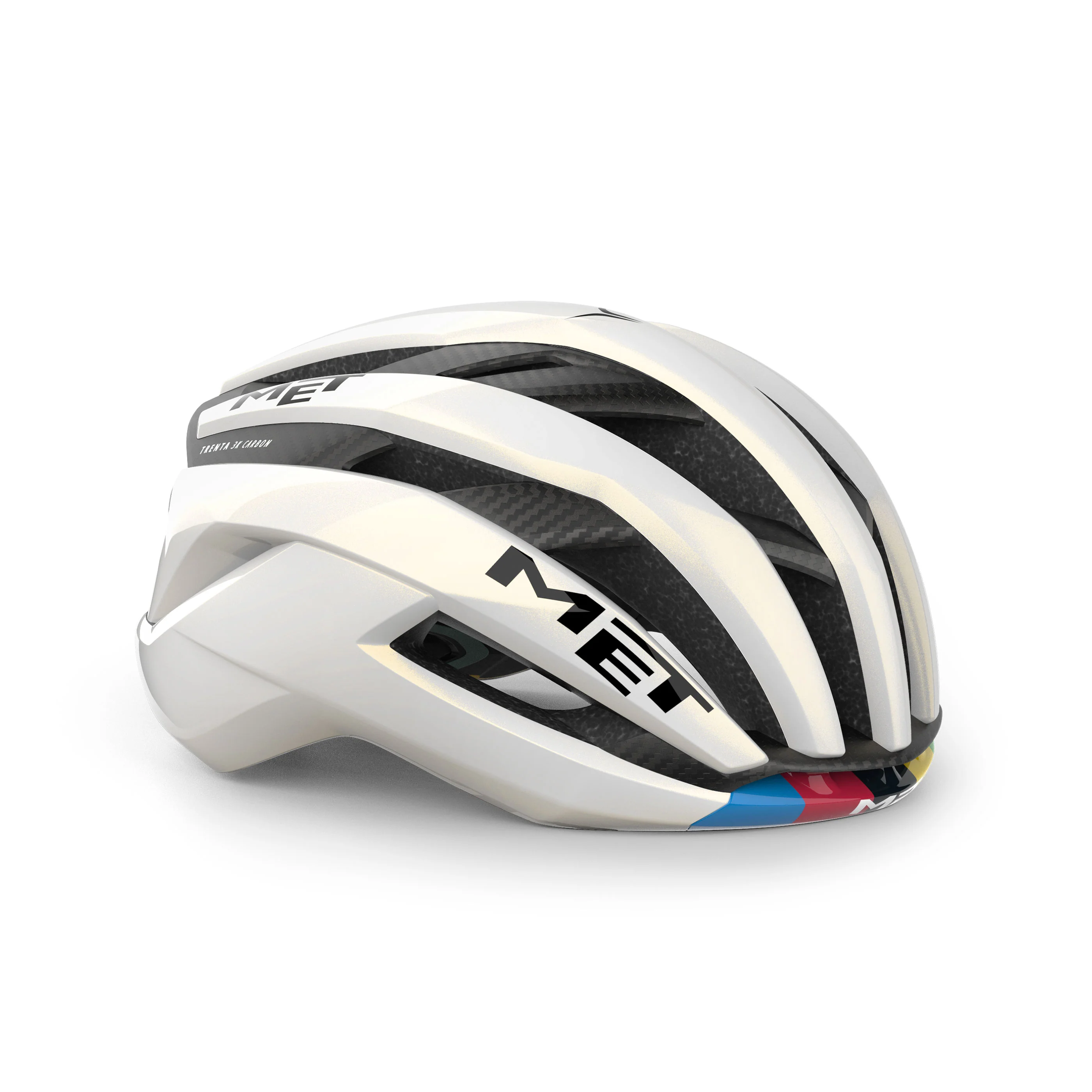 Casque Route MET TRENTA 3K CARBON - Edition Limitée Tadej Pogacar World Champion Rainbow