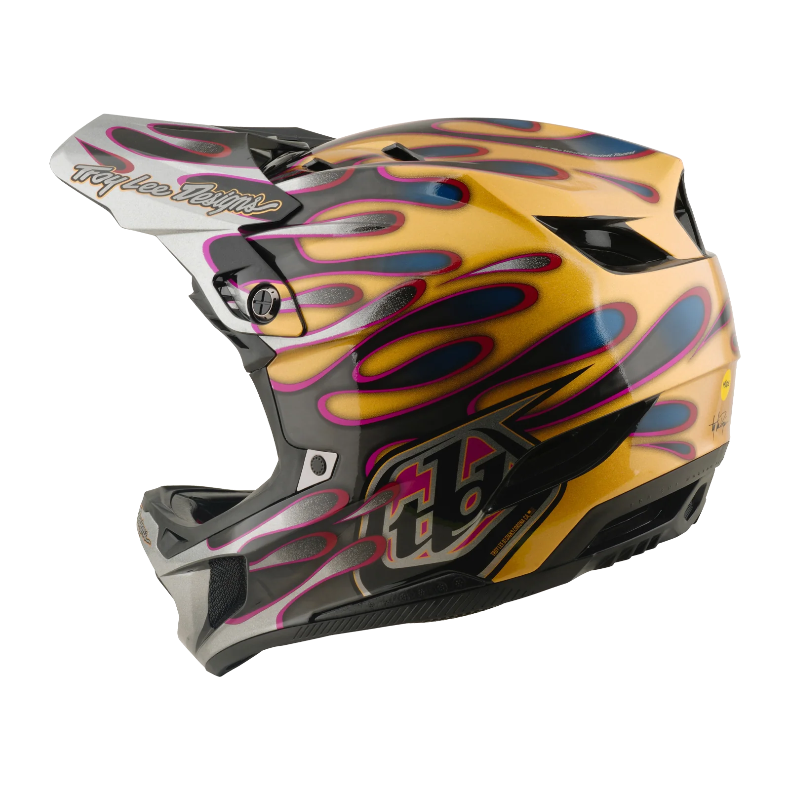 Casque VTT TROY LEE DESIGNS D4 CARBON MIPS Overspray Gold/Noir - Image 6