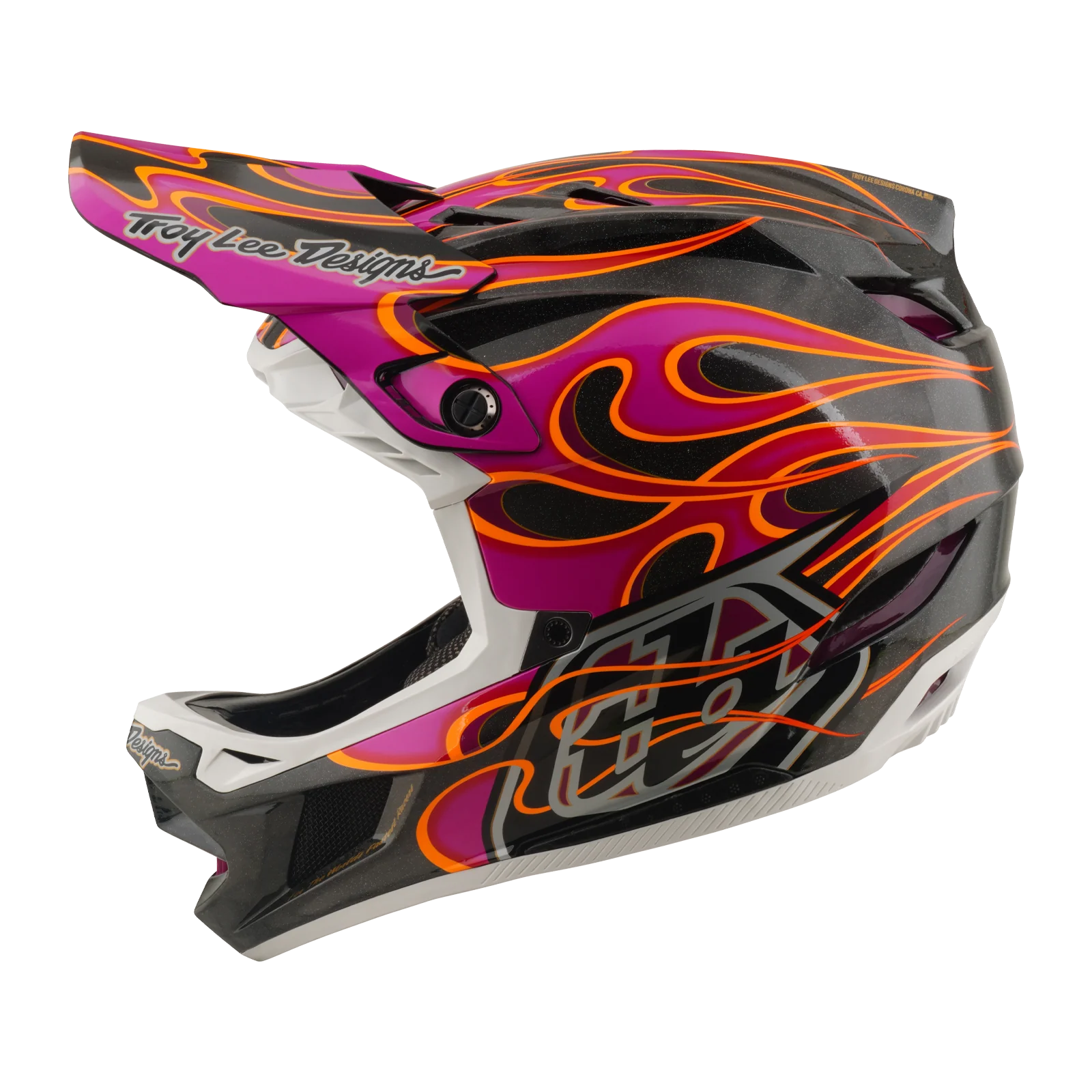 Casque VTT TROY LEE DESIGNS D4 CARBON MIPS Torched Carbon/Magenta