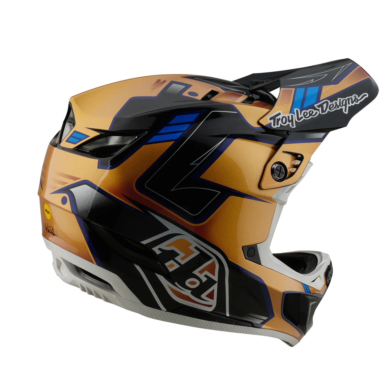 Casque VTT TROY LEE DESIGNS D4 COMPOSITE MIPS ROYALTY Noir/Or - Image 4