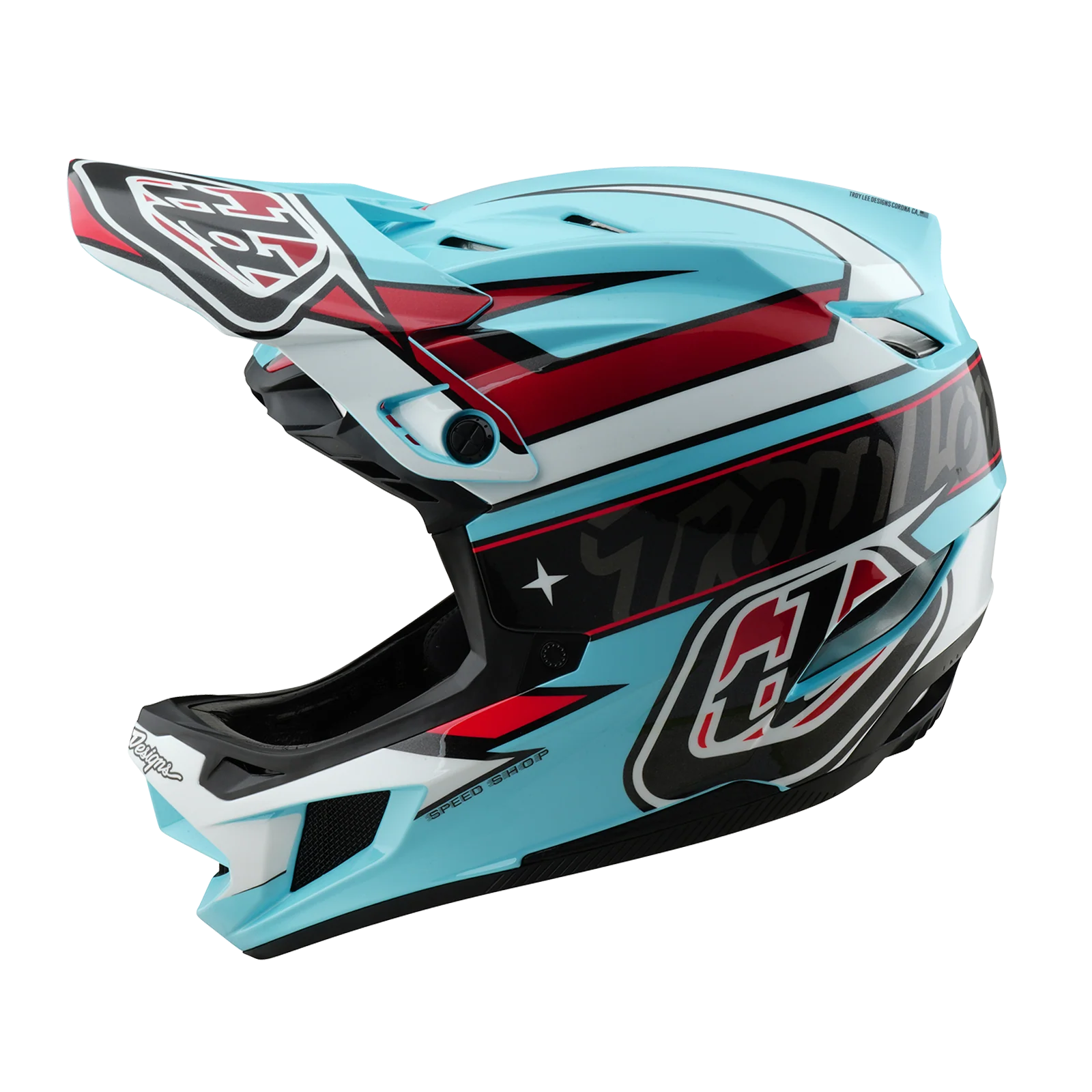 Casque VTT TROY LEE DESIGNS D4 POLYACRYLITE MIPS LINEAR Bleu