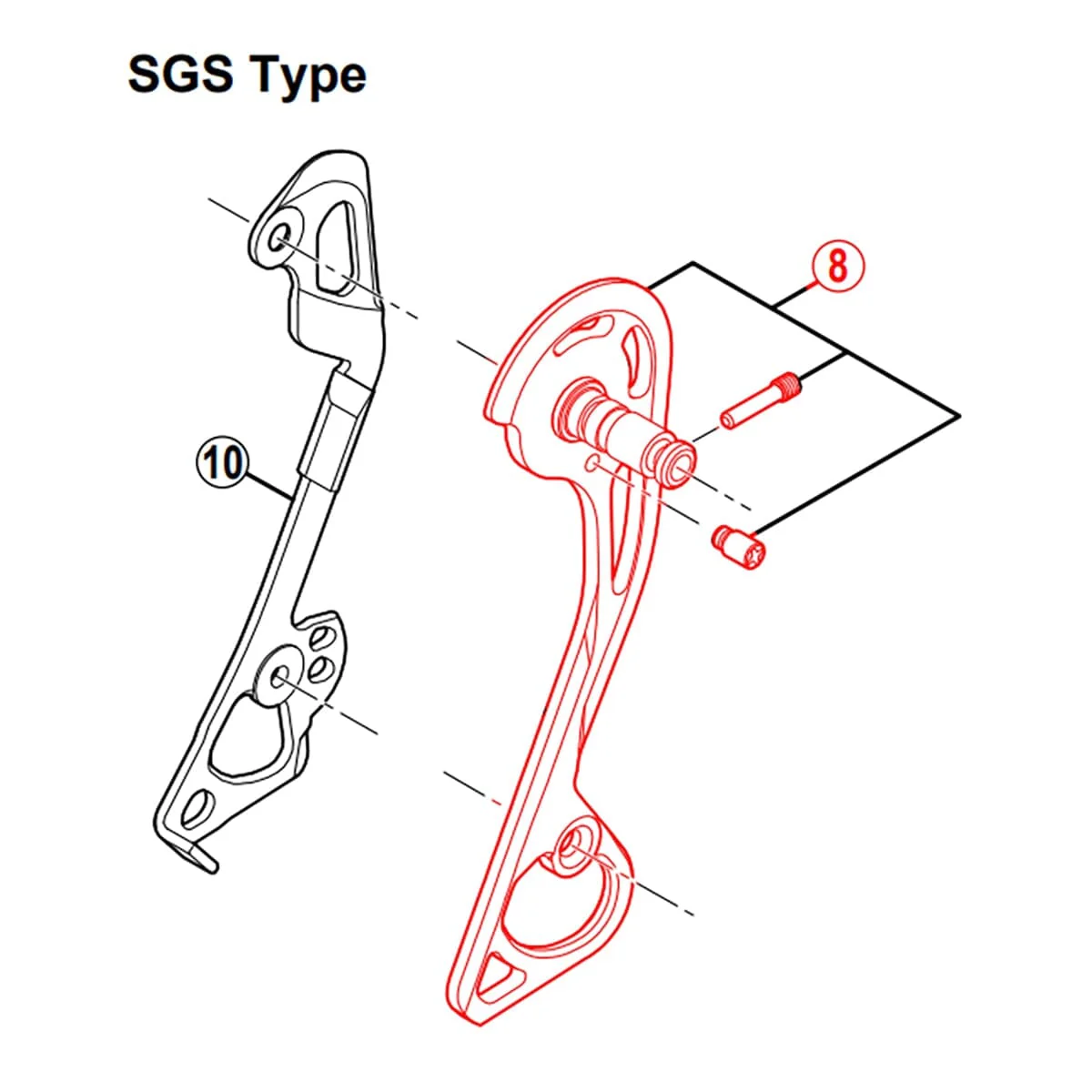 Chape de Dérailleur Arrière Externe Longue SHIMANO XT RD-M781-SGS