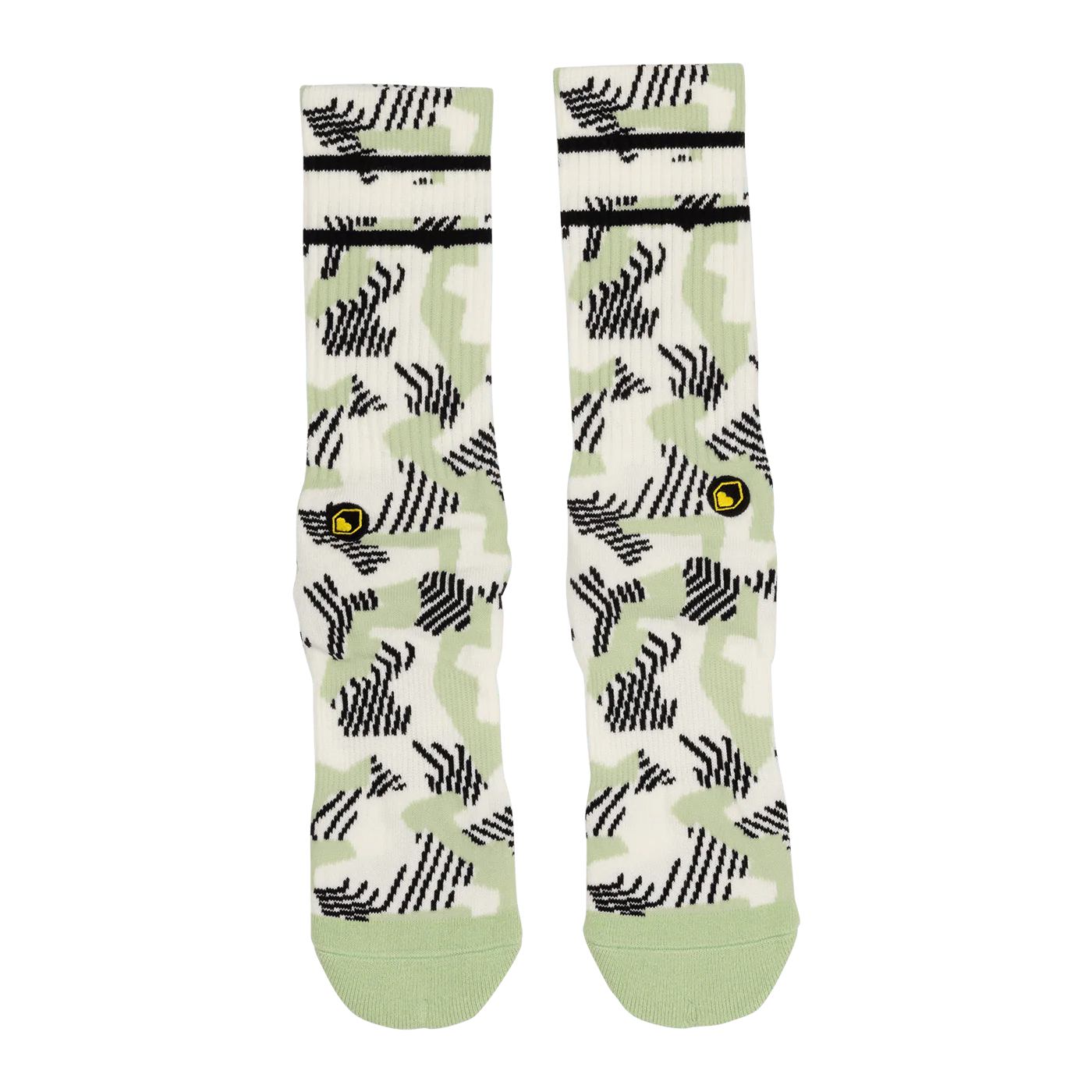 Chaussettes BURGTEC EVERYDAY CREW PATTERNED Blanc/Vert - Image 2