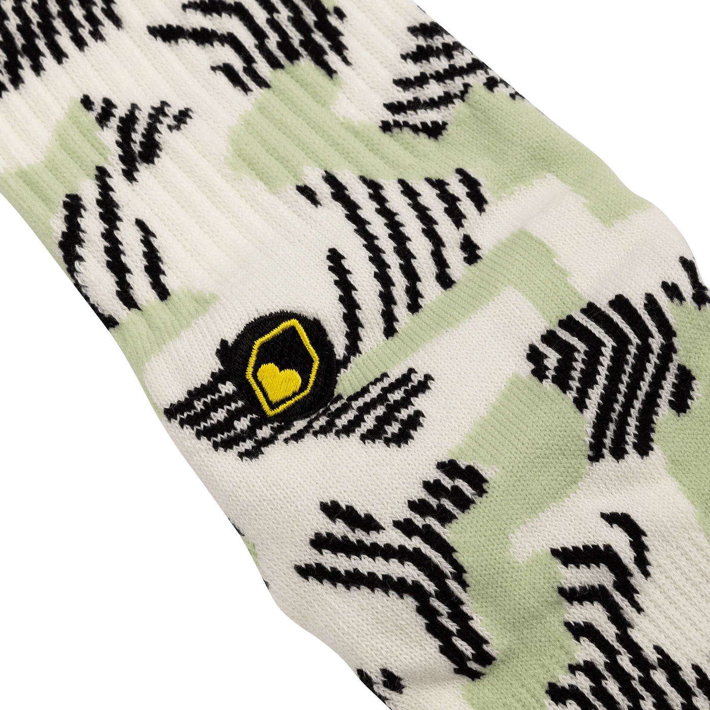 Chaussettes BURGTEC EVERYDAY CREW PATTERNED Blanc/Vert - Image 4