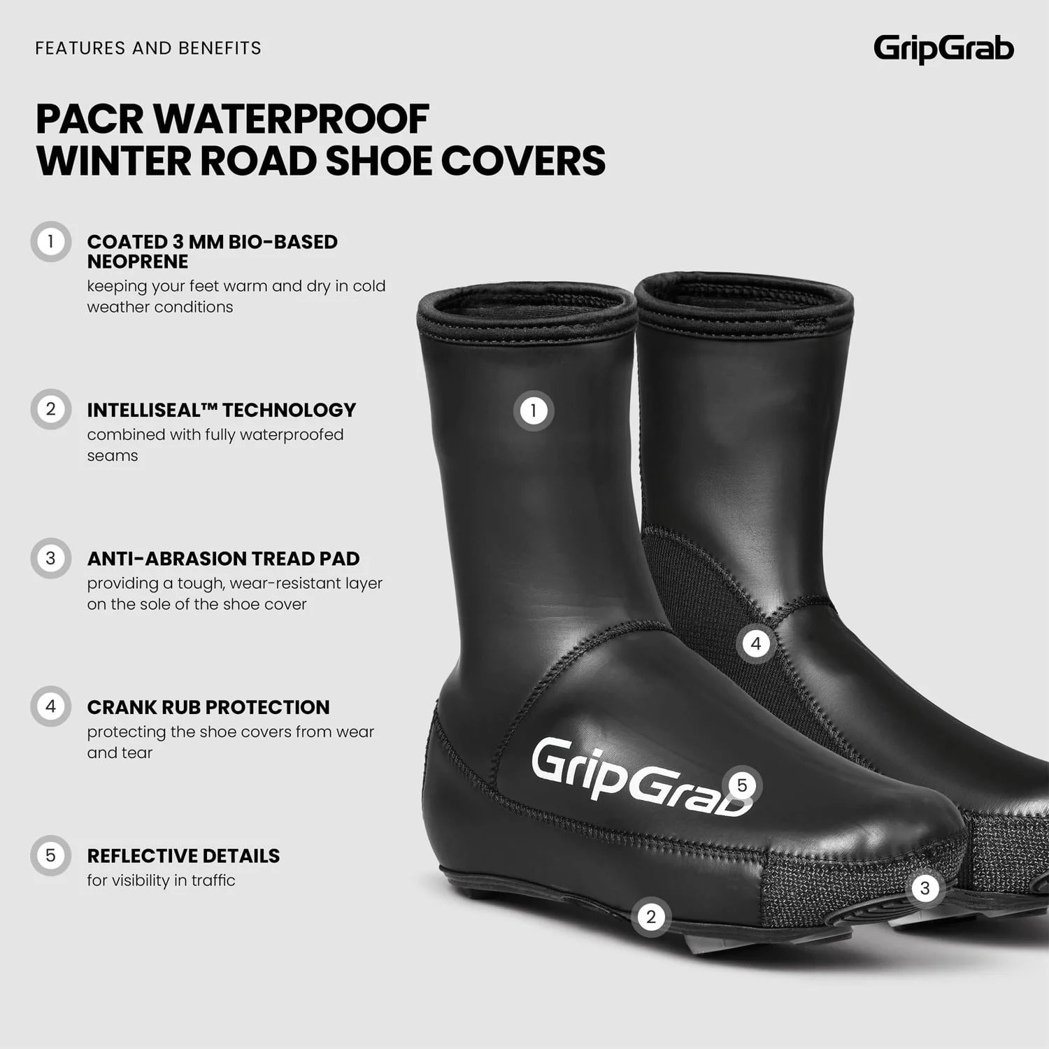 Couvre-Chaussures GRIPGRAB PACR WATERPROOF ROAD Noir - Image 2