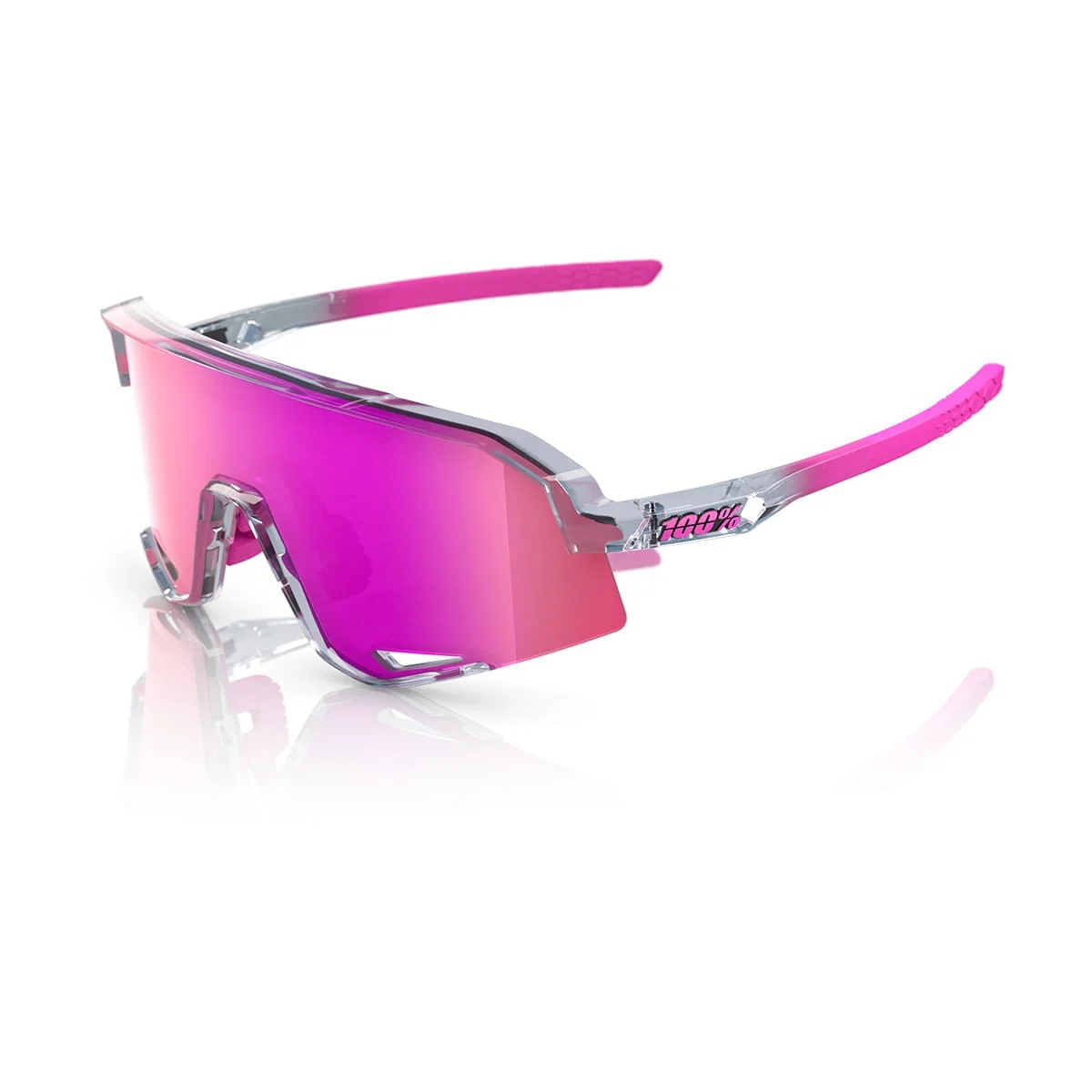 Lunettes 100% SLENDALE POLISHED Translucide Mirror Violet