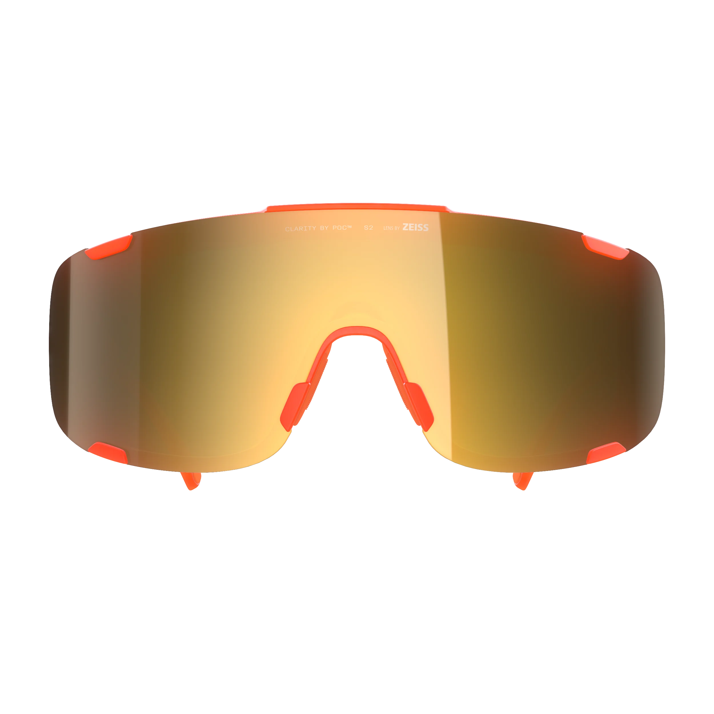 Lunettes POC DEVOUR MID Orange Fluo Translucide Verre Clarity Road Partly Sunny Gold - Image 2