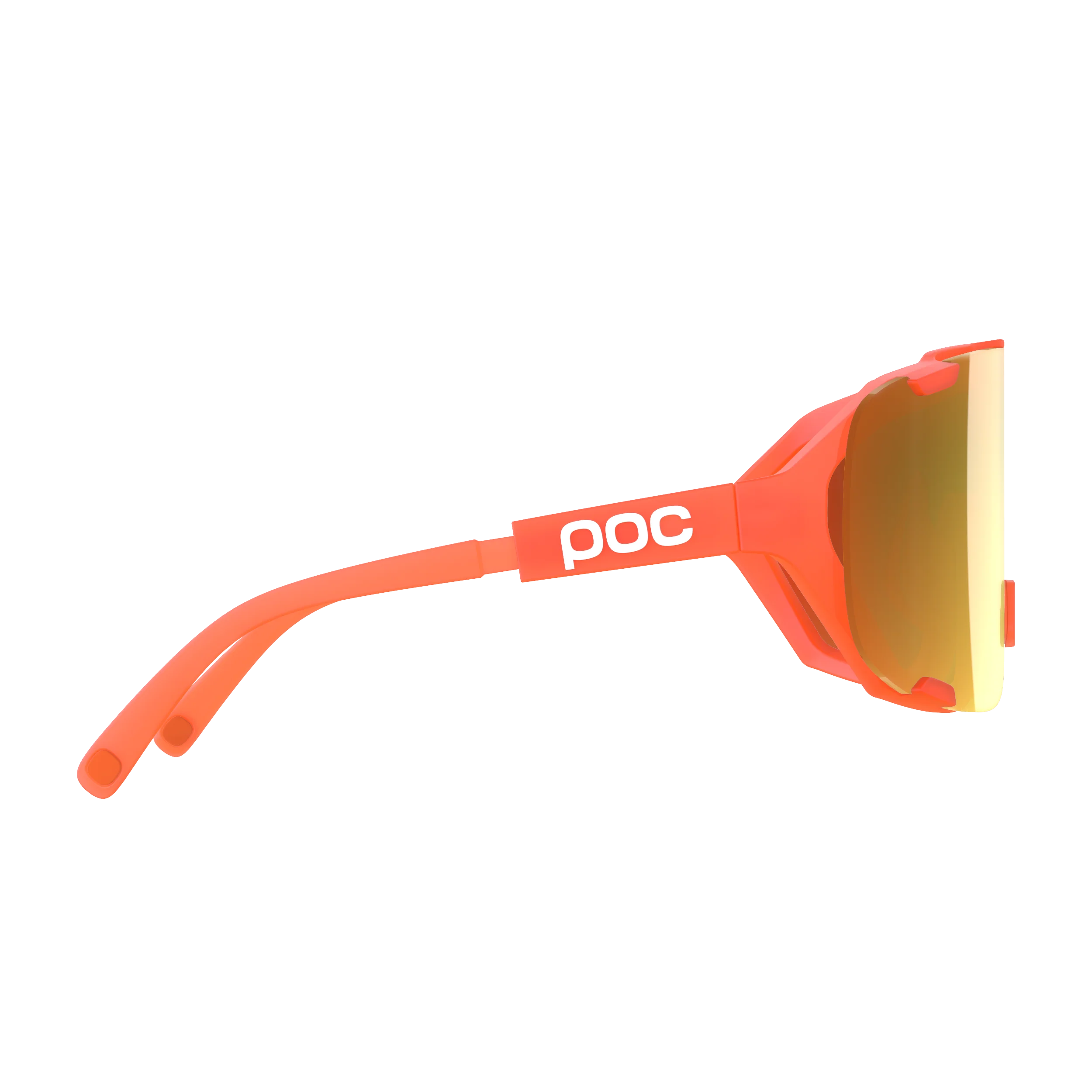 Lunettes POC DEVOUR MID Orange Fluo Translucide Verre Clarity Road Partly Sunny Gold - Image 3