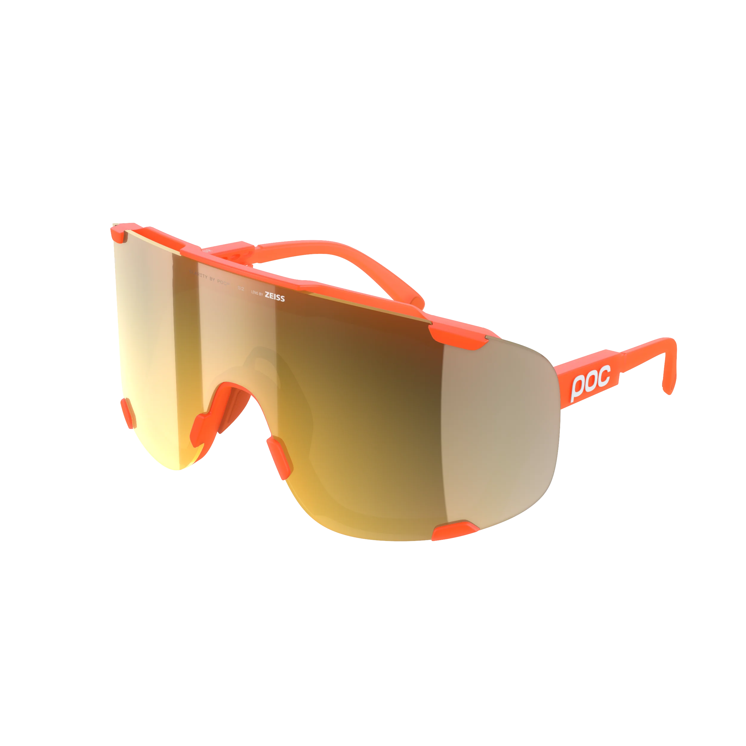 Lunettes POC DEVOUR + Orange Fluo Translucide Verre Clarity Road Partly Sunny Gold