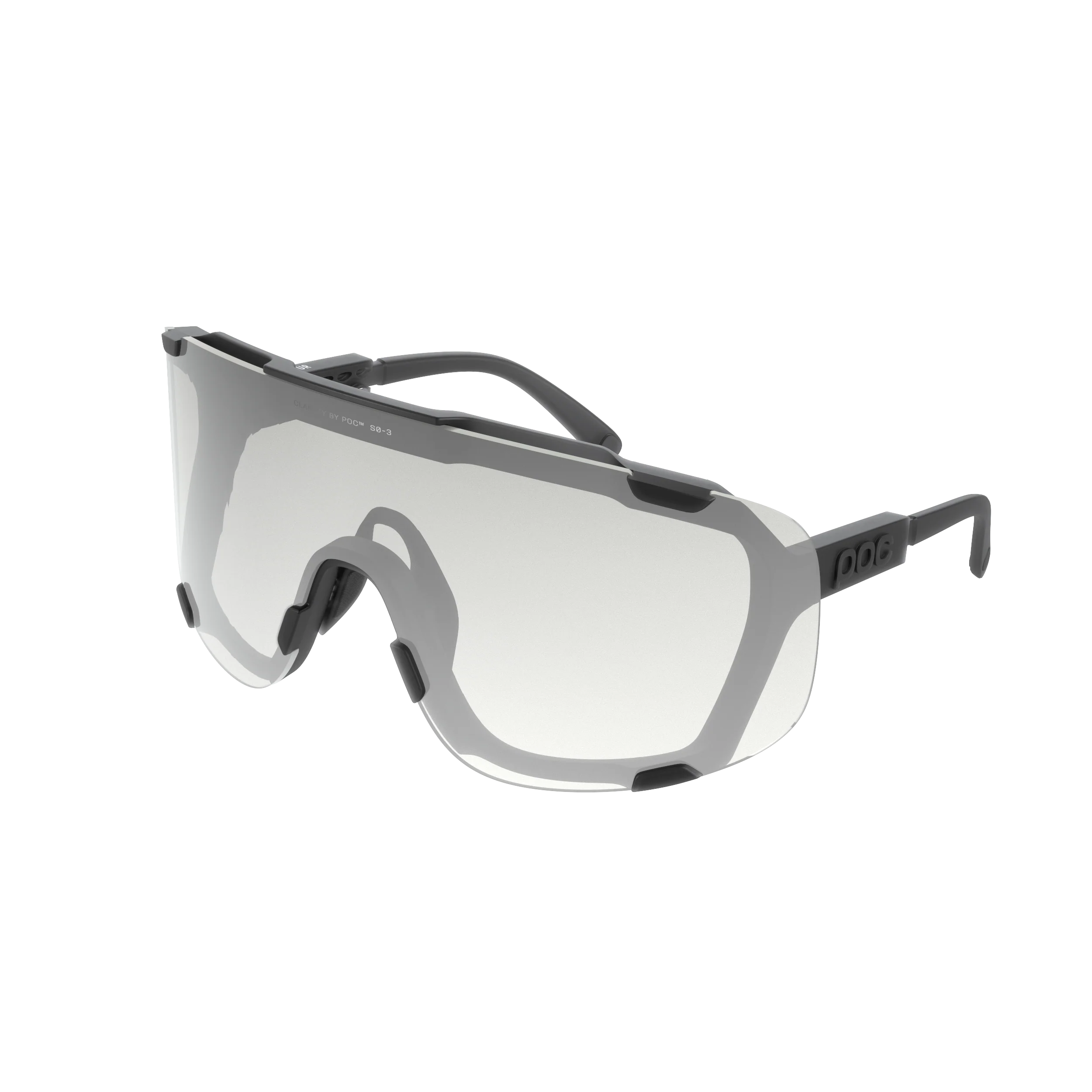 Lunettes POC DEVOUR WF Noir Translucide Verre Clarity Photochromique Grey