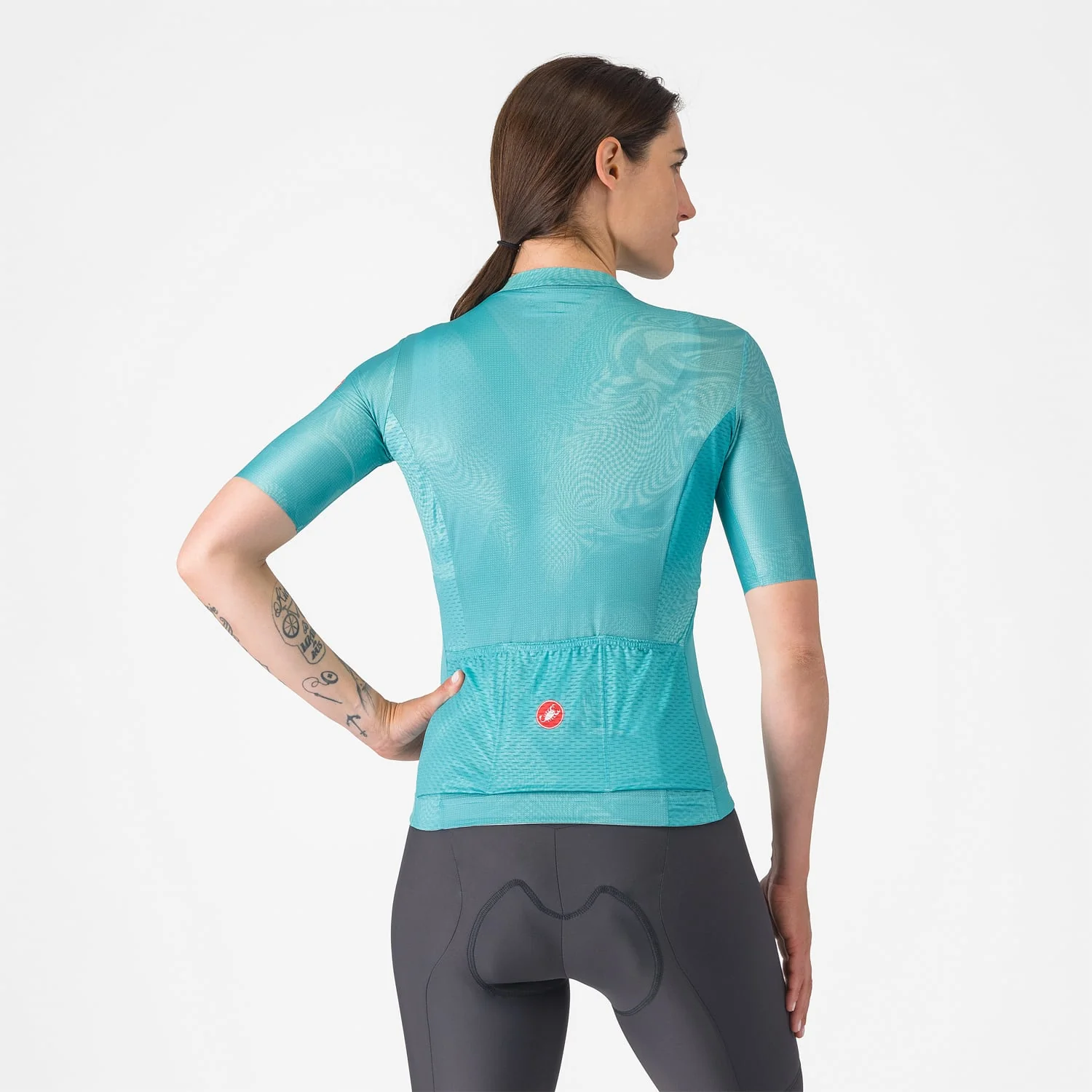 Maillot CASTELLI FANTASIA Femme Manches Courtes Turquoise - Image 4