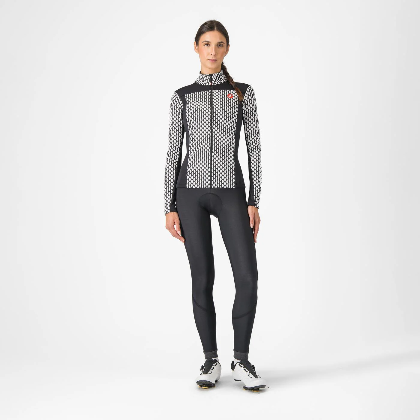 Maillot CASTELLI SFIDA 2 Femme Manches Longues Noir/Blanc - Image 5