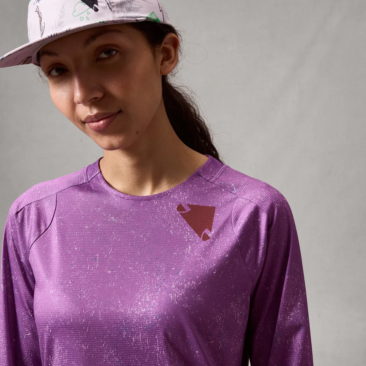 Maillot ENDURA SINGLETRACK PRINT Manches Longues Femme Violet - Image 3