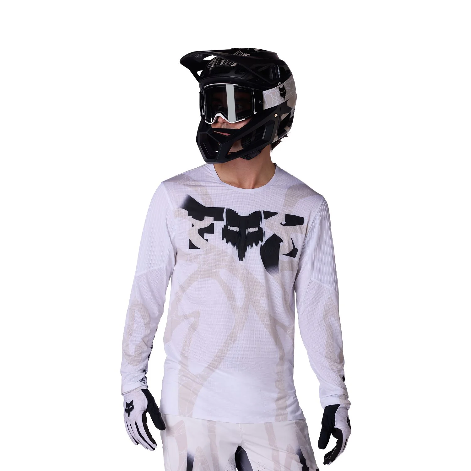 Maillot FOX FLEXAIR DIFFUSE SE Manches longues Blanc - Image 4