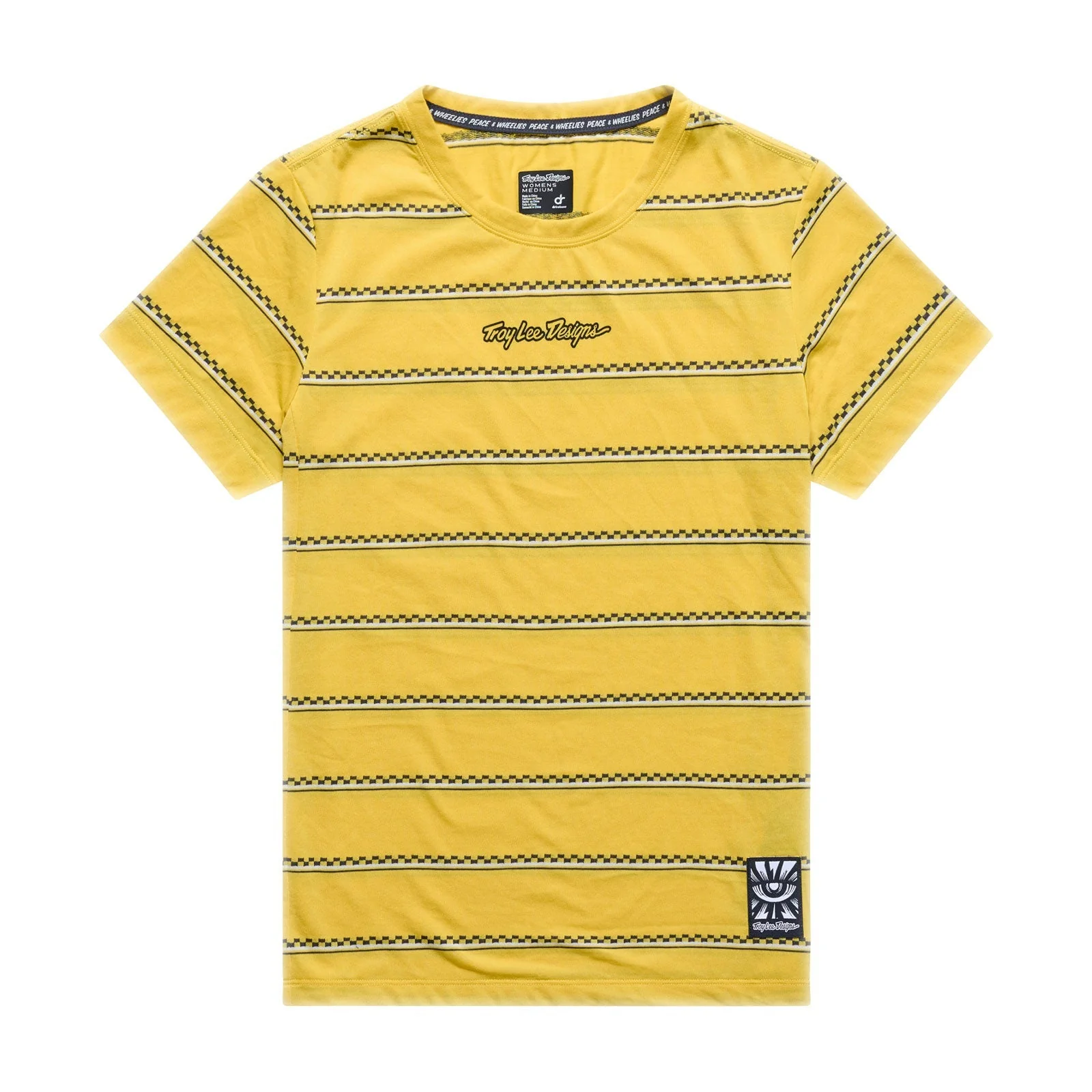 Maillot TROY LEE DESIGNS LILIUM RIDE CHECKED OUT Femme Manches Courtes Jaune