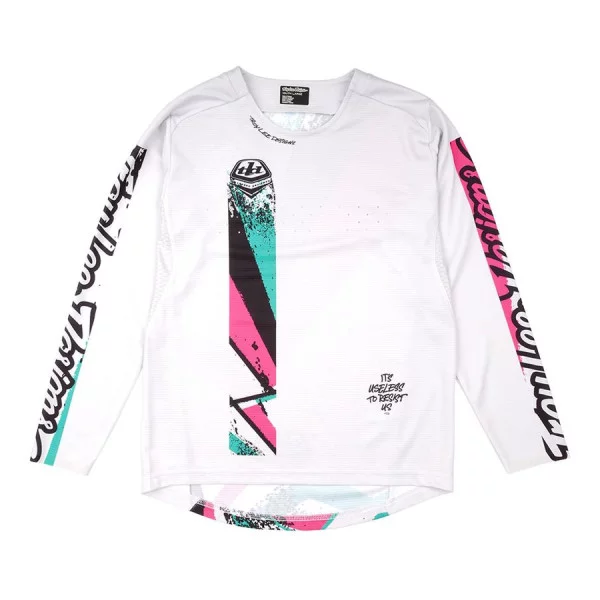 Maillot TROY LEE DESIGNS SPRINT FULL PULL Junior Manches Longues Blanc