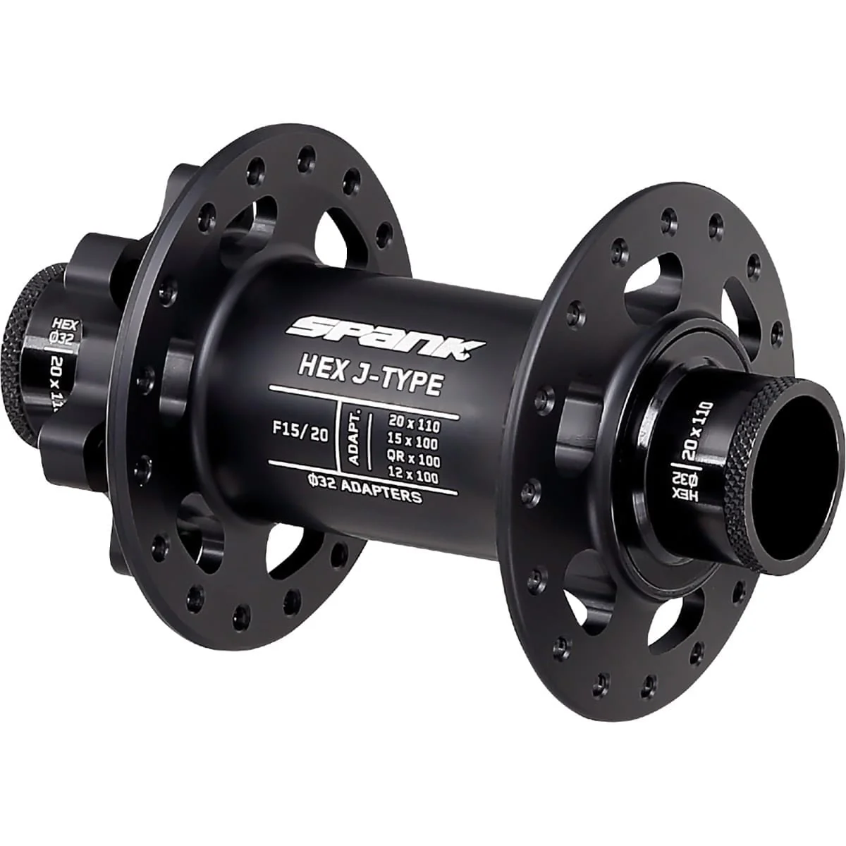 Moyeu Avant SPANK HEX 15/20 mm Noir