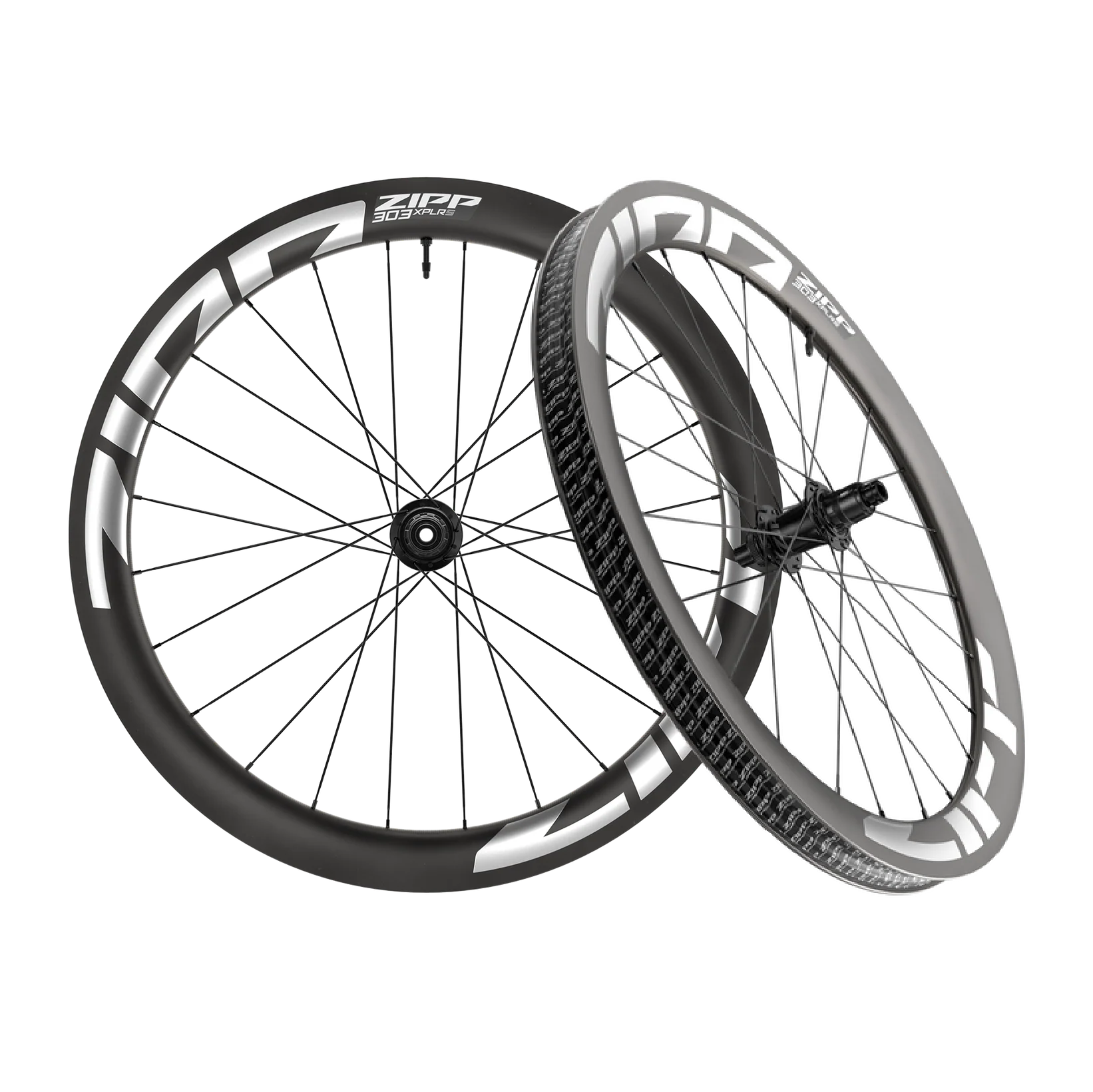 Paire de Roues ZIPP 303 XPLR S Tubeless Ready (Center Lock) Noir/Blanc