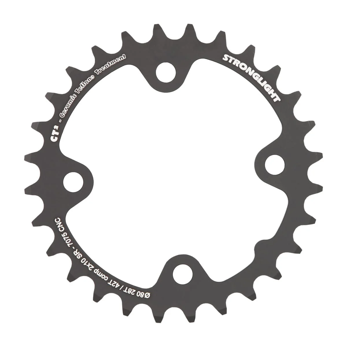 Plateau Intérieur STRONGLIGHT CT² Sram 10V 4 Trous 80mm