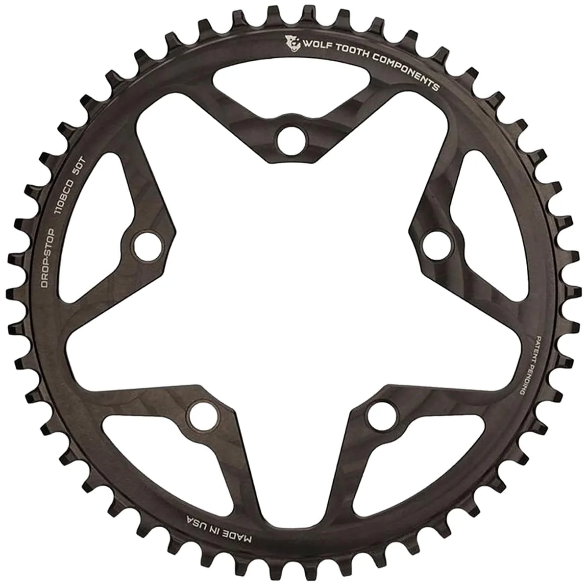 Plateau Mono 9/10/11/12V WOLF TOOTH DROP-STOP B GRAVEL/CX 110mm Noir - Image 3