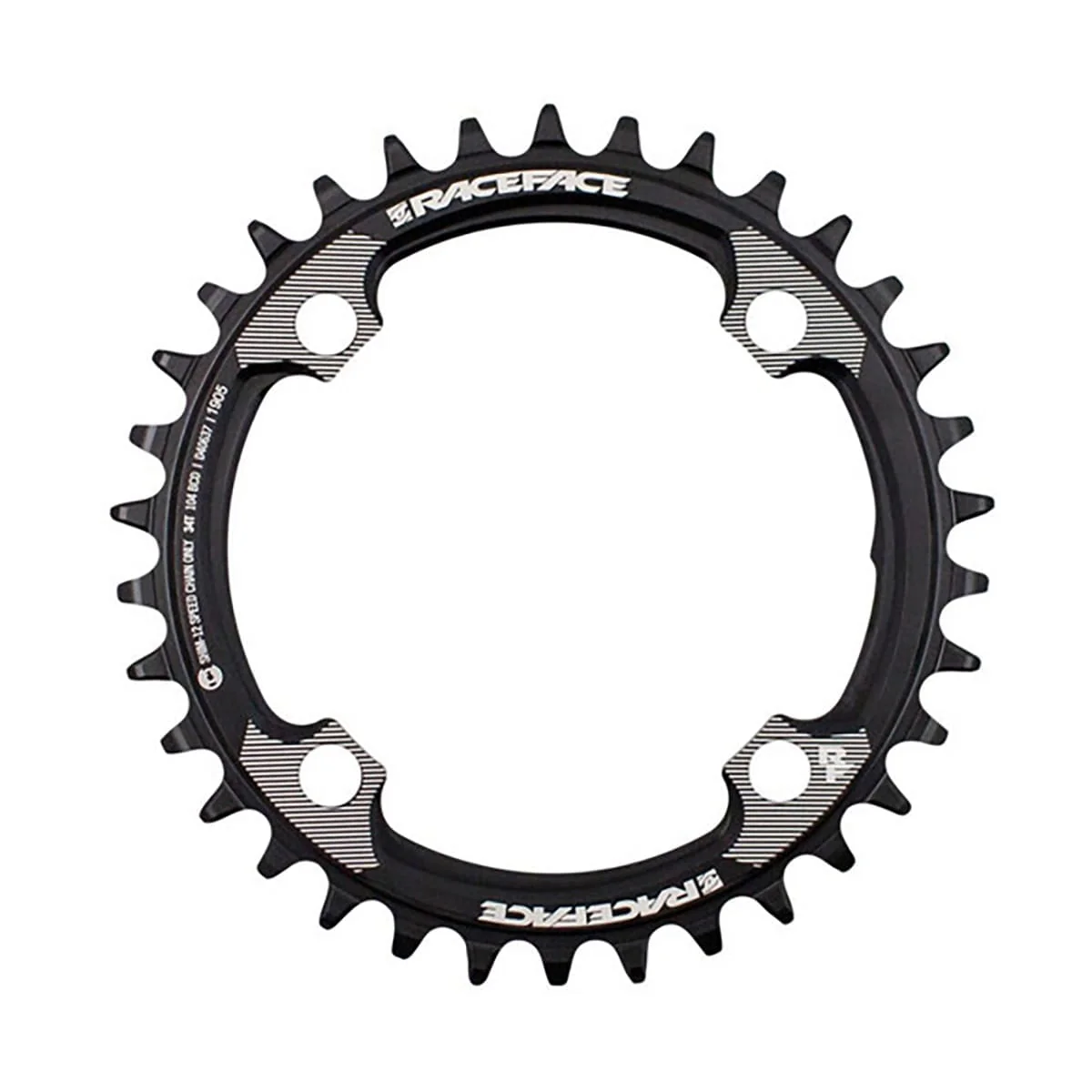 Plateau Mono RACE FACE Compatible Shimano 12V 4 Trous 104mm Noir