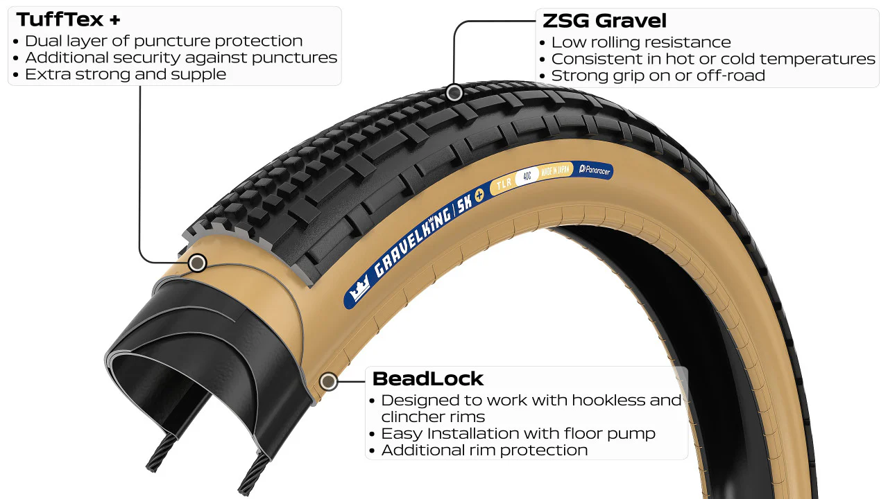 Pneu PANARACER GRAVELKING SK+ TLC Tubeless Ready Noir - Image 3