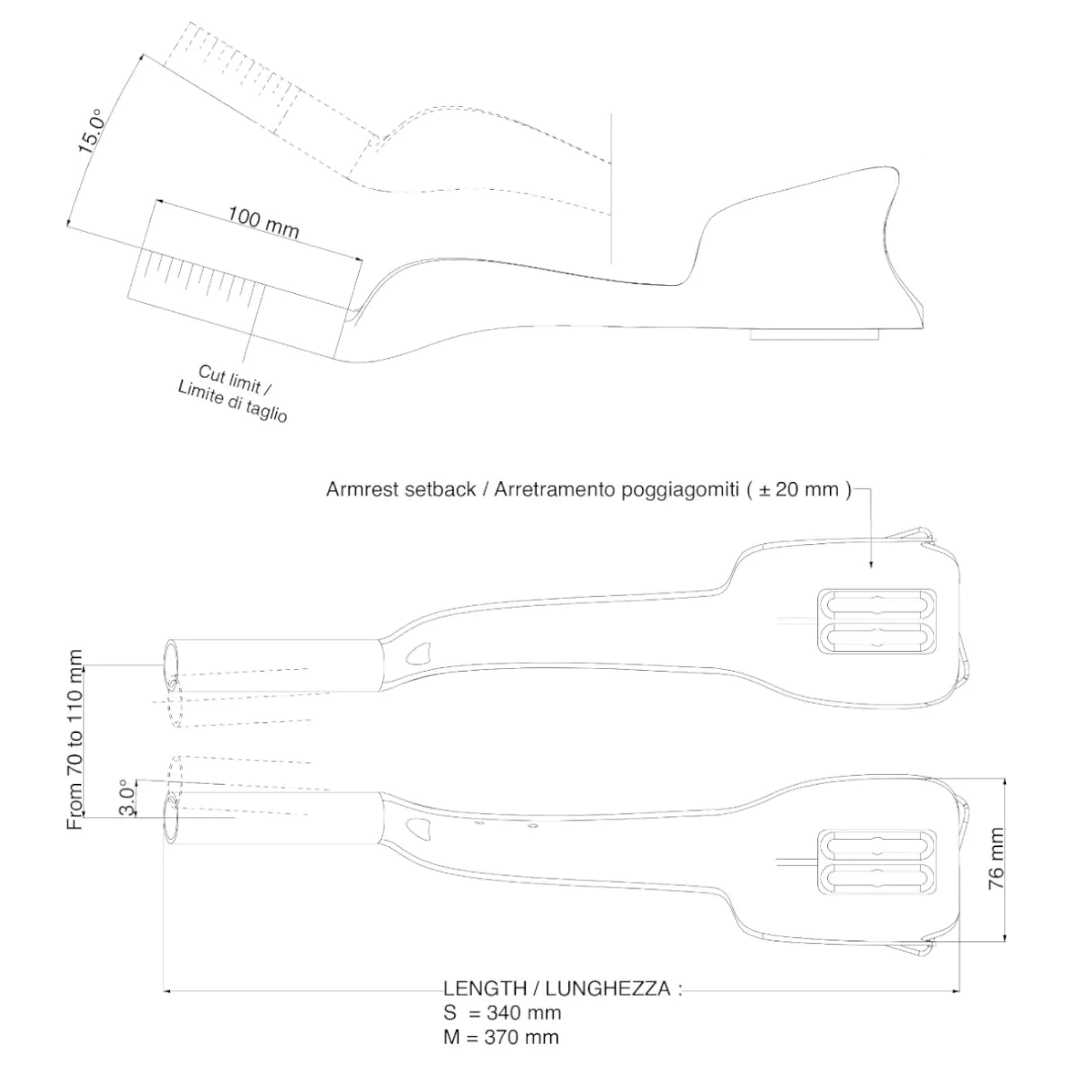 Prolongateurs de cintre DEDA JET TWO CARBONE Taille M - Image 5