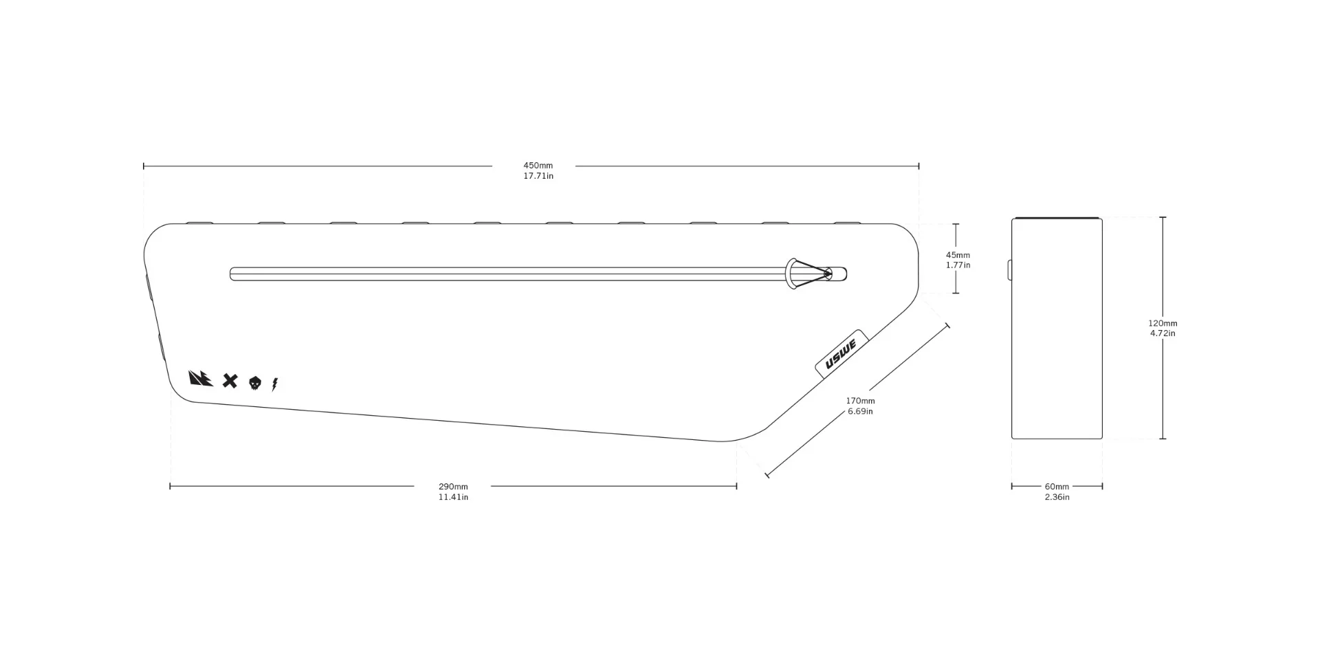 Sacoche de Cadre USWE FRAME TUBE LARGE 3.4 L - Image 6