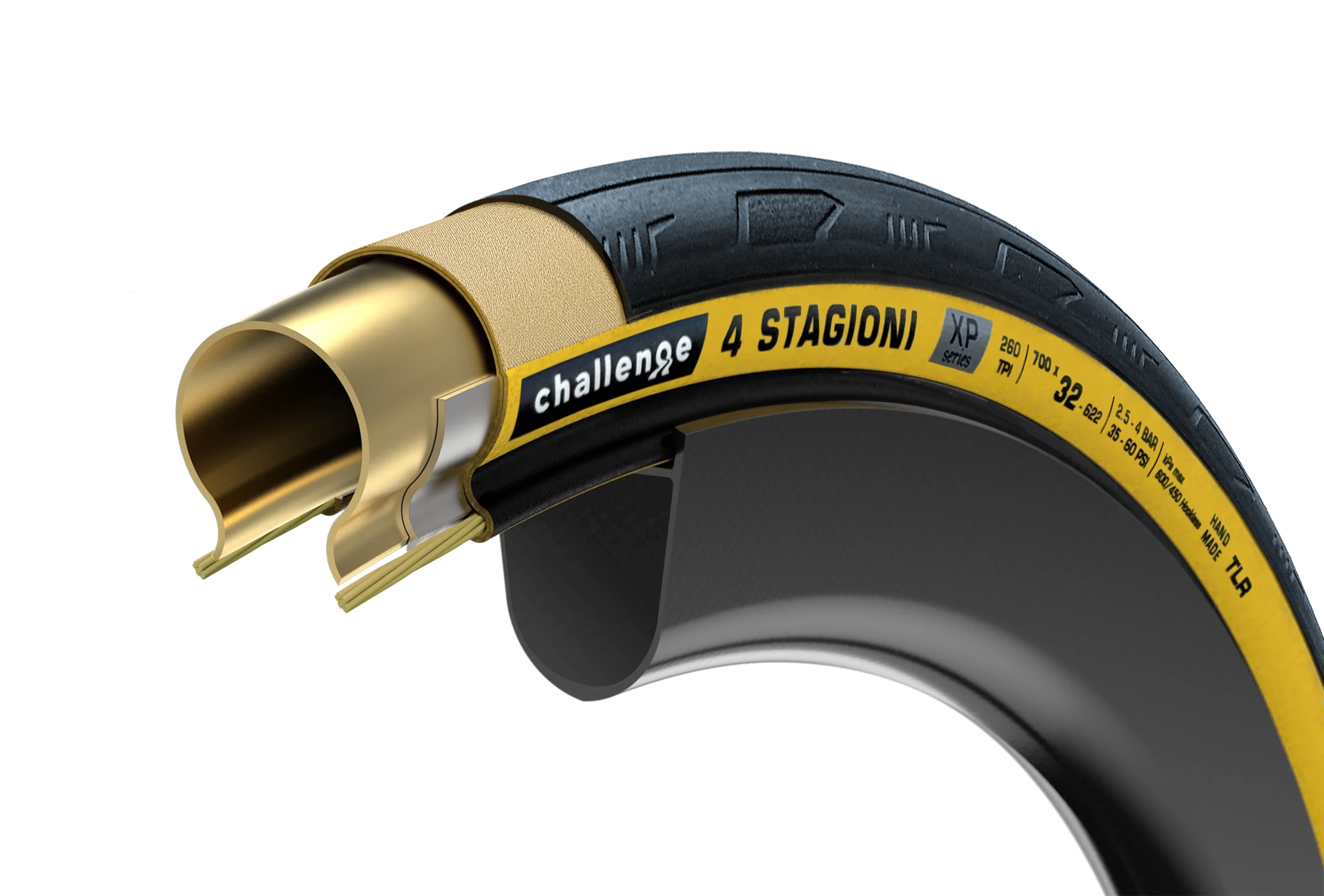 Pneu CHALLENGE 4 STAGIONI XP 700c Tubeless Ready Beige - Image 2